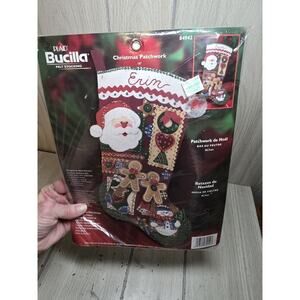 Vtg Bucilla Felt Stocking Kit Patchwork Noel 84942 Christmas 2003 Christmas